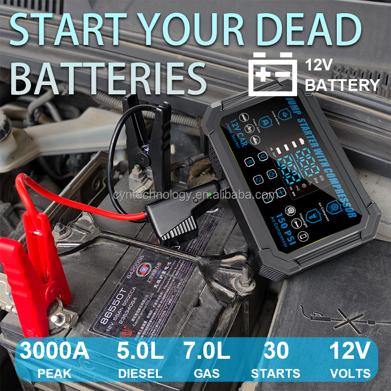 Portable 2000A Peak Jump Start - Car Portable Tire Inflator incelemesi ve fiyatı