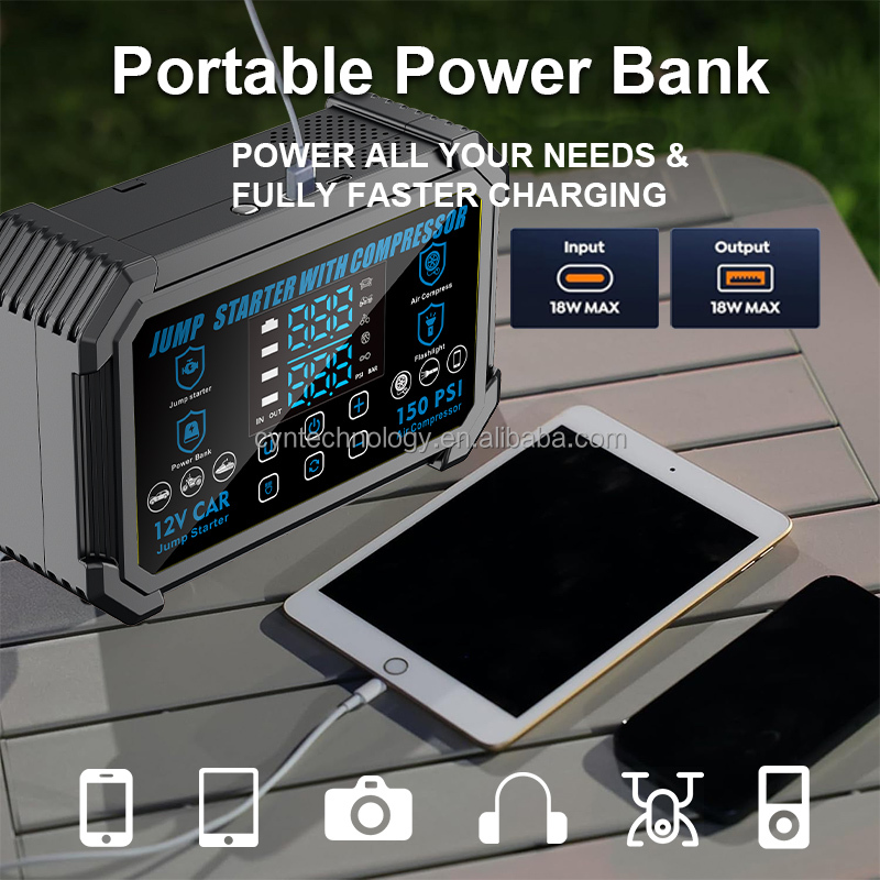 Portable 2000A Peak Jump Start - Car Portable Tire Inflator incelemesi ve fiyatı