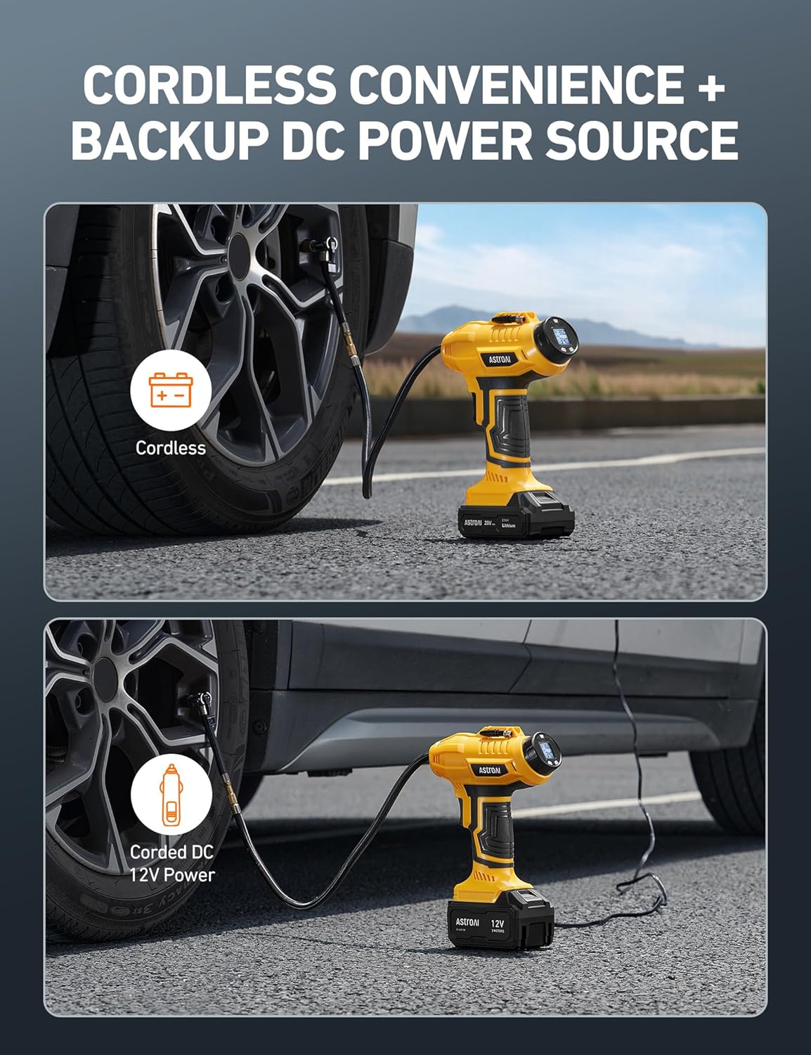 20V Cordless Tire Inflator wit - Car Portable Tire Inflator incelemesi ve fiyatı