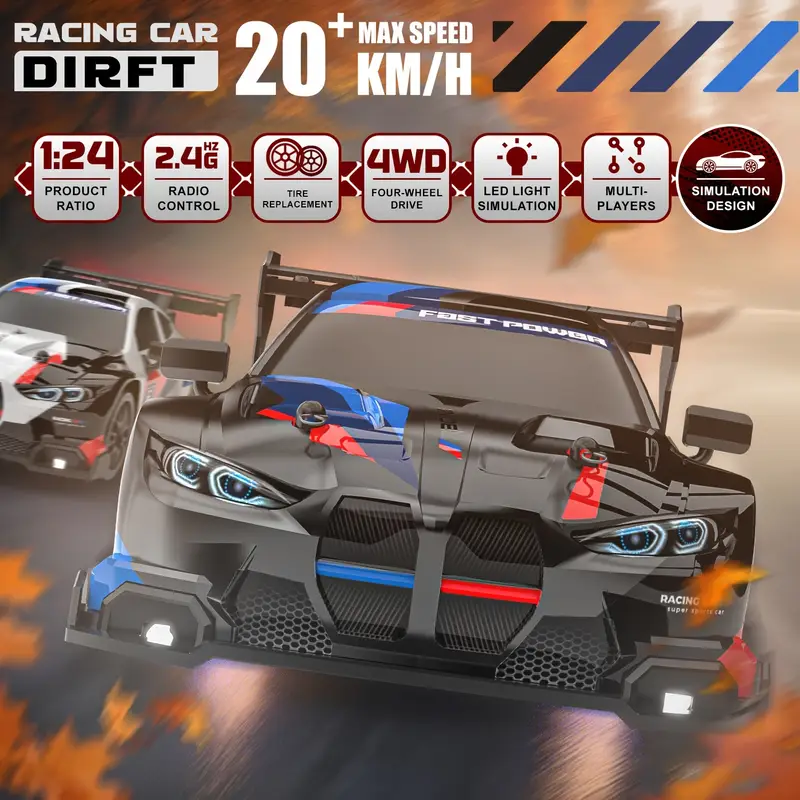 New 4WD 1:24 Scale RC Drift Ca - Car Accessories For Night Driving incelemesi ve fiyatı