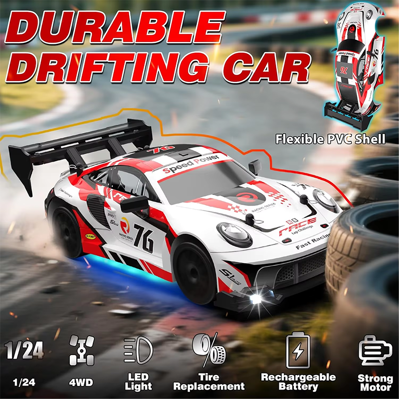 New 4WD 1:24 Scale RC Drift Ca - Car Accessories For Night Driving incelemesi ve fiyatı