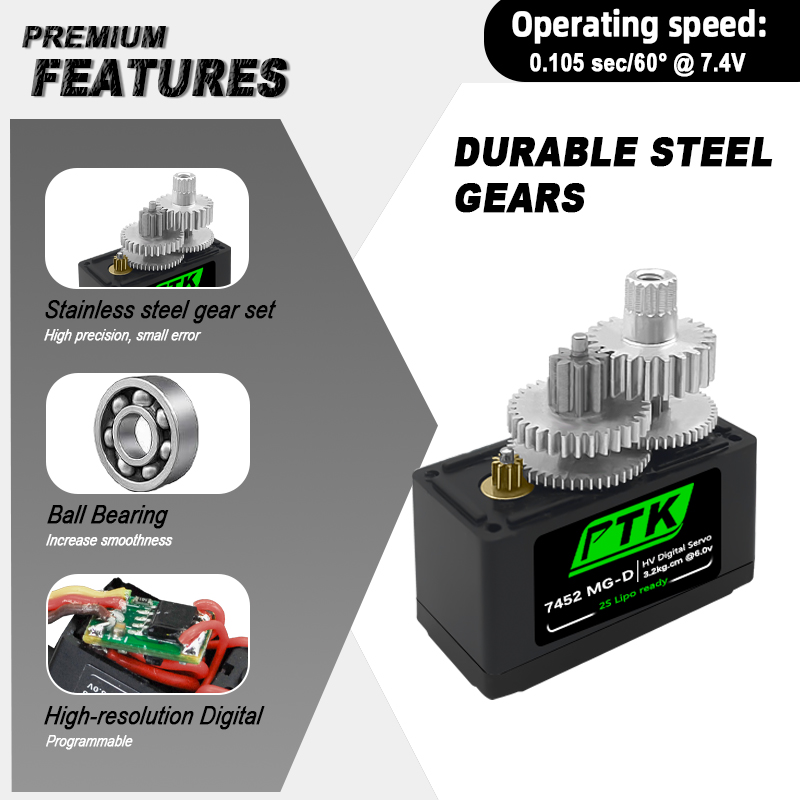 PTK 7452 MG-D 9g Digital Servo - D.A.D Car Accessories incelemesi ve fiyatı